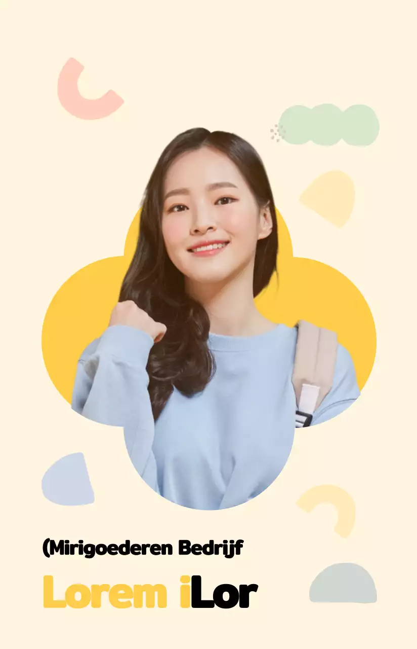 Schattige geometrische vormen in geel decoratief concept werknemerskaart profiel