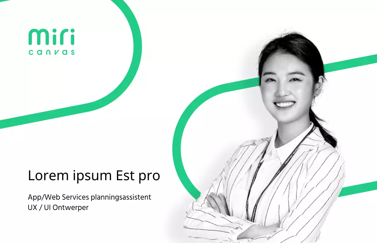 Eenvoudig werknemerskaartprofiel in basisstijl met witte en groene accenten