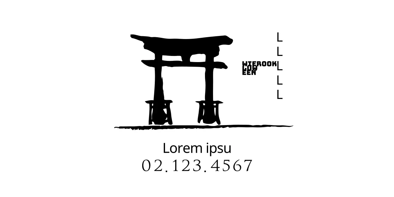 Eenvoudig en schoon traditioneel illustratie logo concept voor Koreaanse restaurant informatie en service.