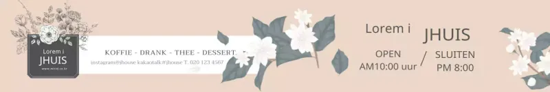 Beige Bloemen Illustratie Café