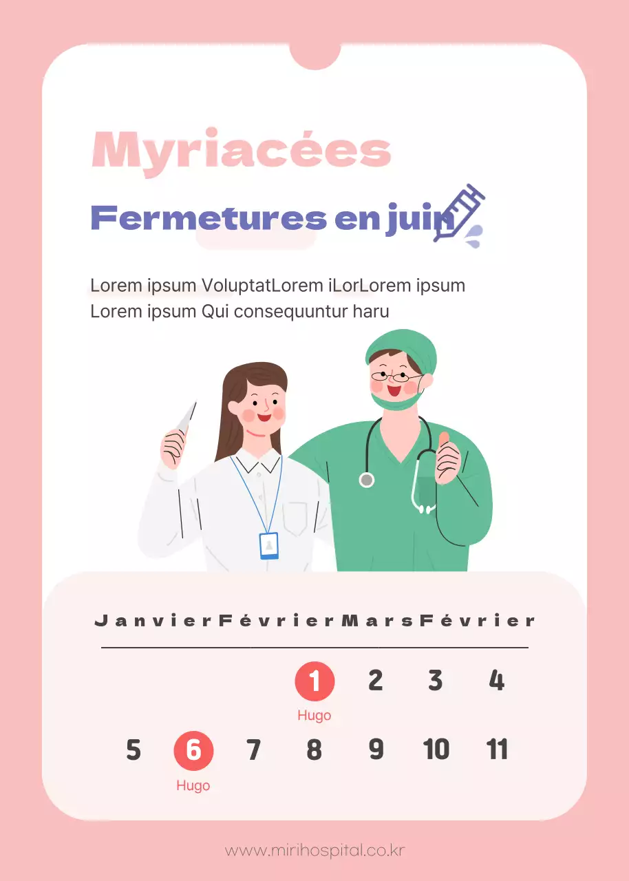 Fermetures d'hôpitaux en juin sur le thème du rose et du violet