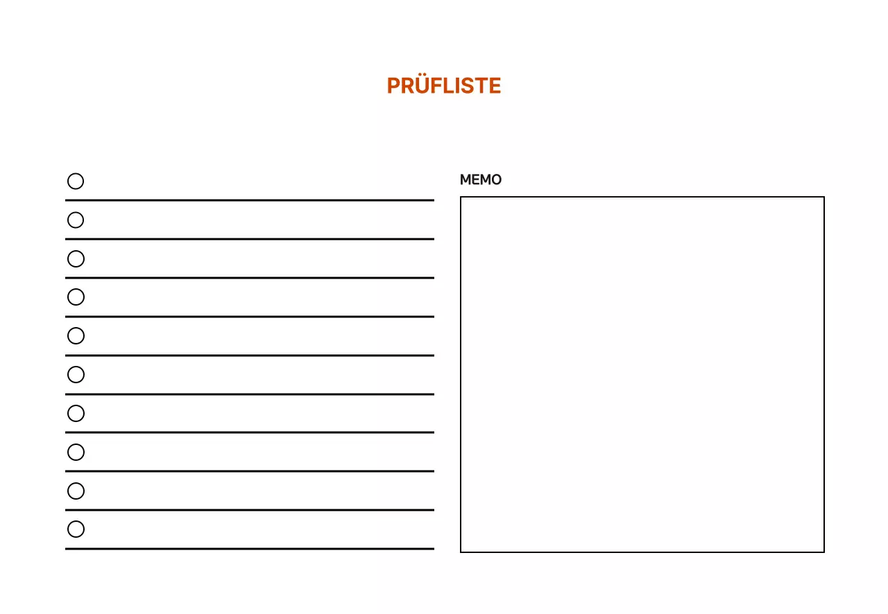 Weiße Linie einfache Checkliste