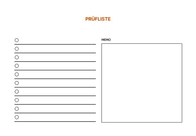 Weiße Linie einfache Checkliste