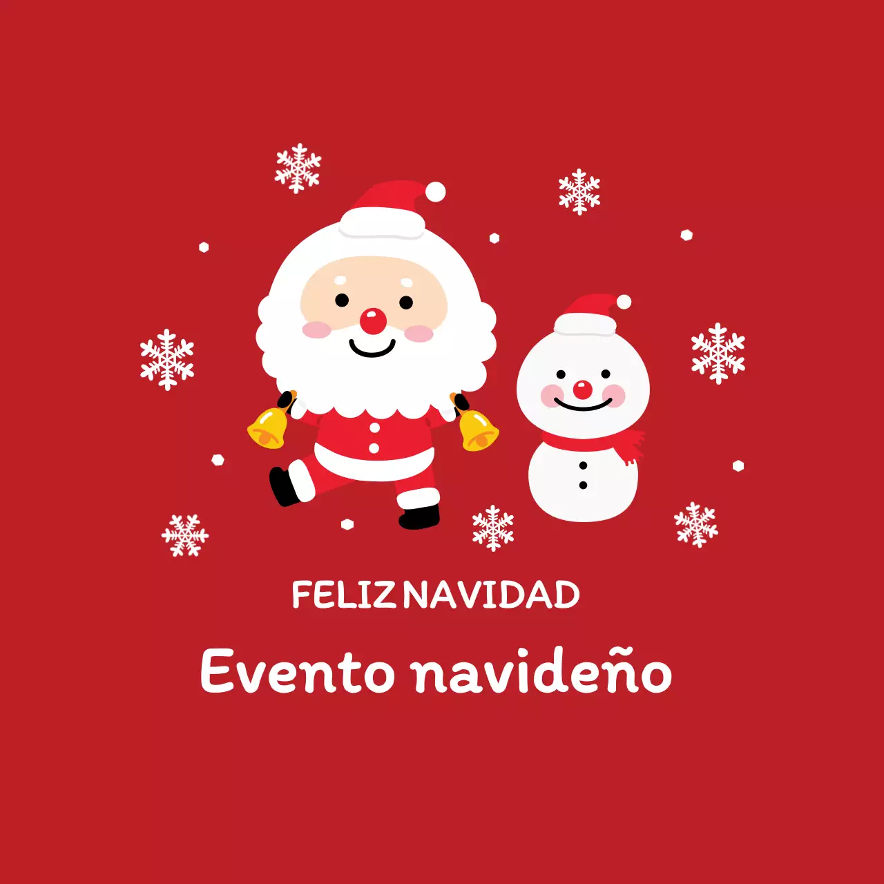 Etiqueta de evento navideño con una bonita ilustración roja
