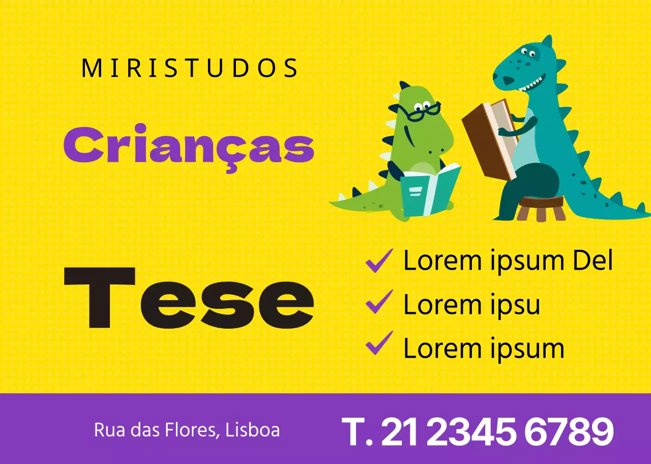 Amarelo Roxo Fofo Dinossauro Personagem Ensaio Escrita Escola
