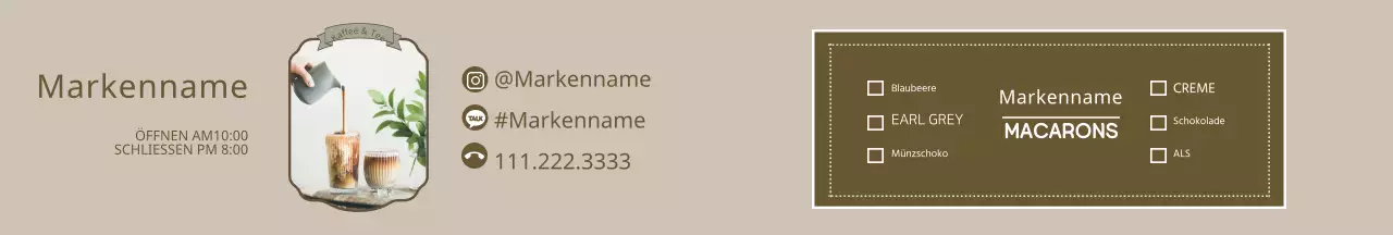 Brauner sauberer Rahmen Cafe Label