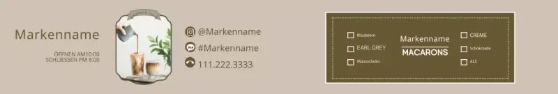 Brauner sauberer Rahmen Cafe Label