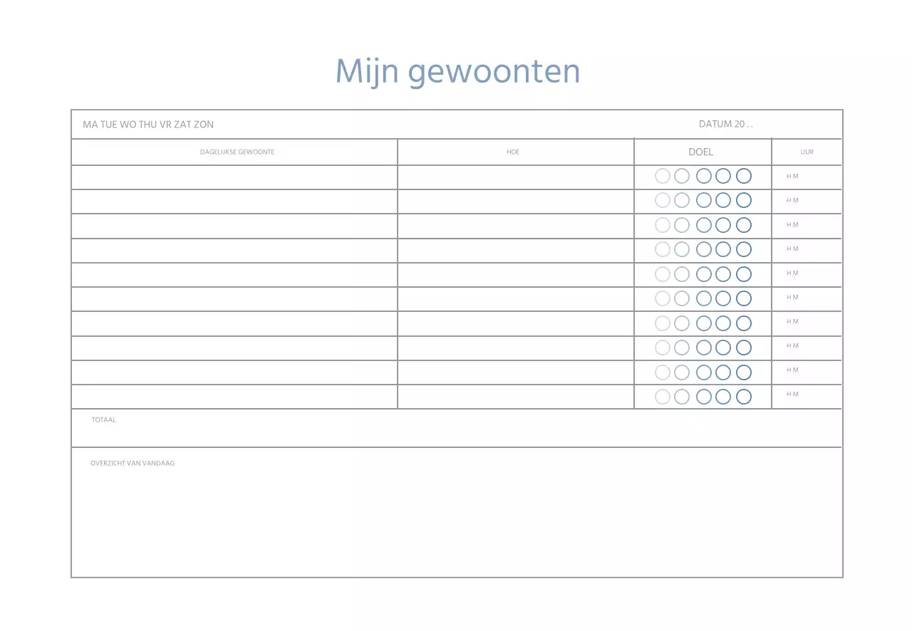 Blue Lines Eenvoudige Planner