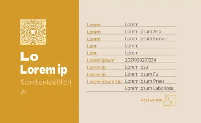 Ocker Logo ordentlich Lebensmittel Kamillentee Detail Etikett