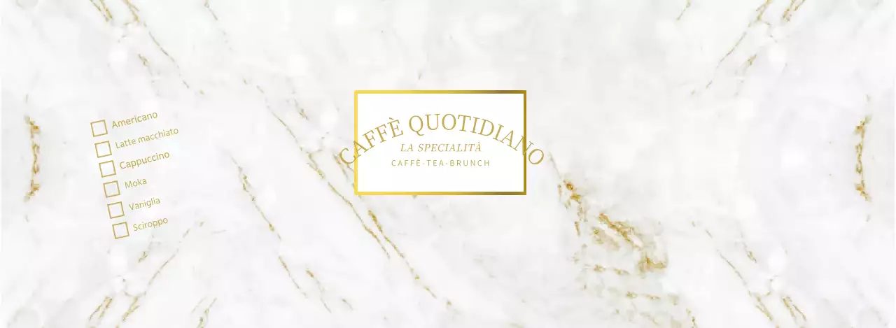 Caffè moderno in oro bianco con motivo a marmo