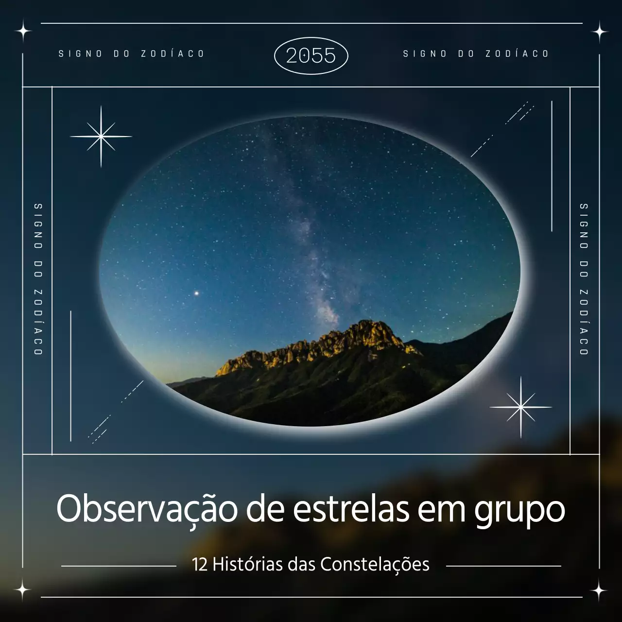 Uma constelação simples com linhas e formas da marinha
