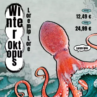 Sashimi im blauen Meer Winterliche Tintenfische der Saison