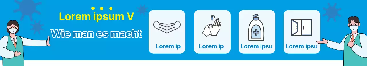 Himmelsgelbe Illustration Korona Sicherheitsprävention