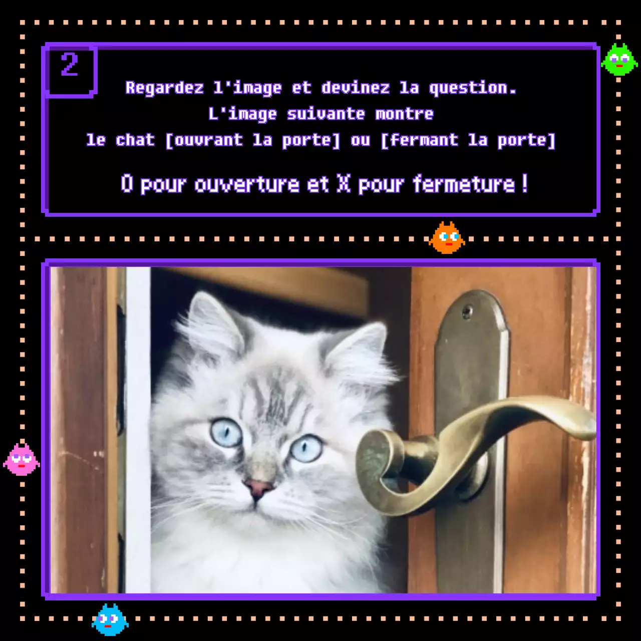 Jeu classique mignon en violet-noir-jauneConcept OXQuiz