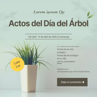 Día del Árbol sobre un fondo de menta planta en maceta fotoEvento