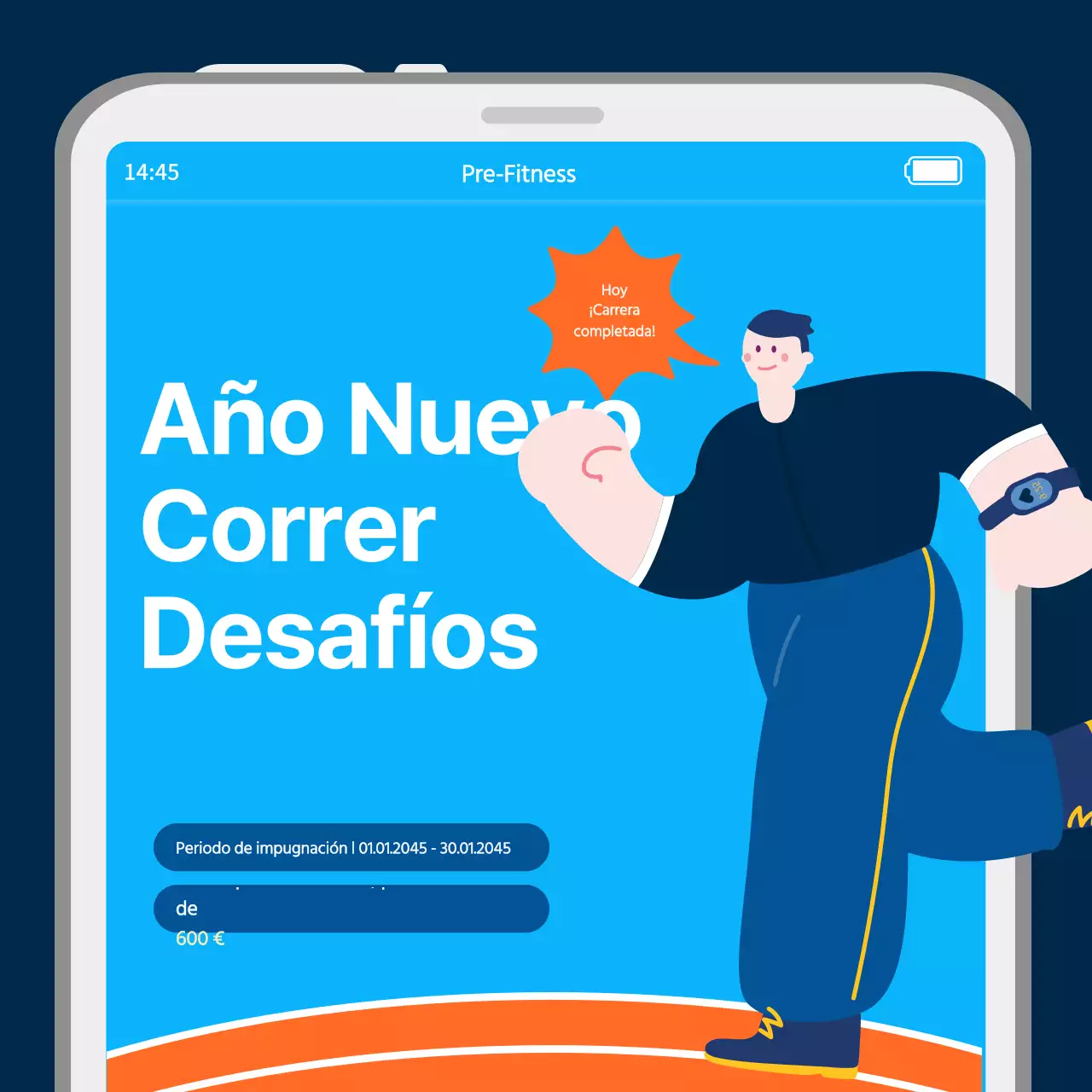 Instagram feed para el evento azul New Year's Running Challenge