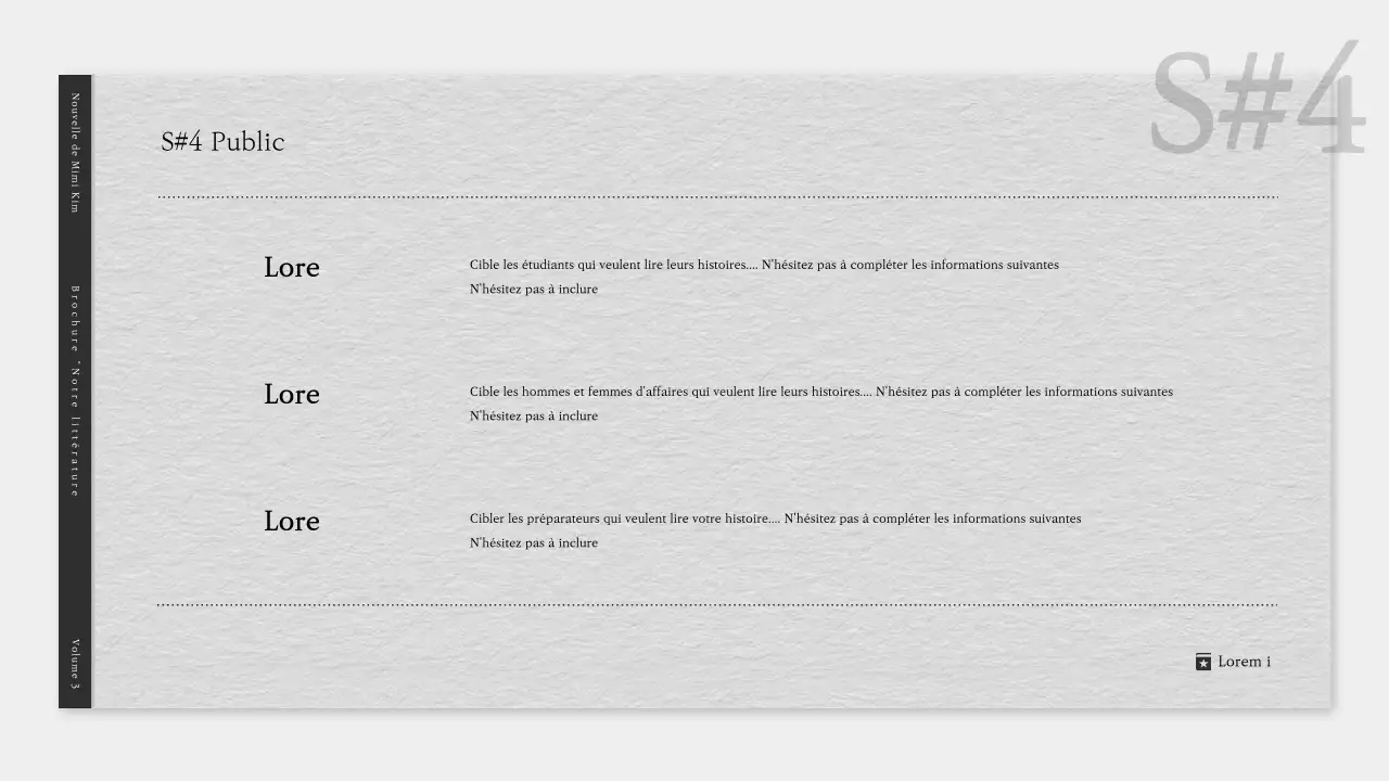 Un simple prospectus littéraire en gris et noir