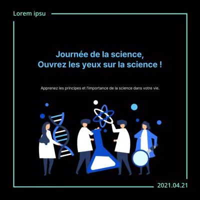 Une journée scientifique propre en noir et bleu clair