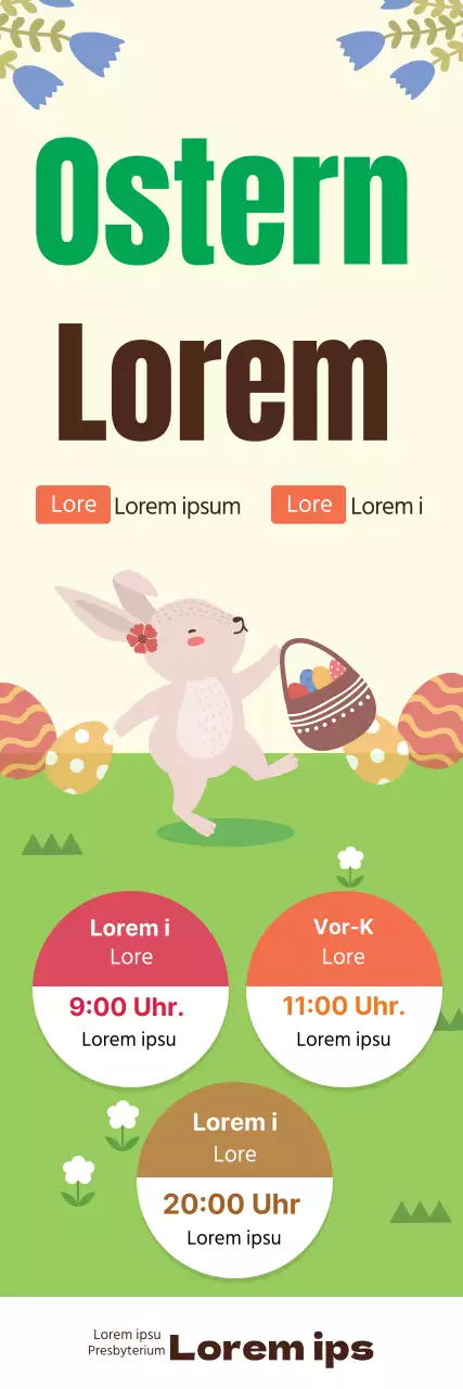 Grüne Illustration Niedliche Kirche Ostern Förderung