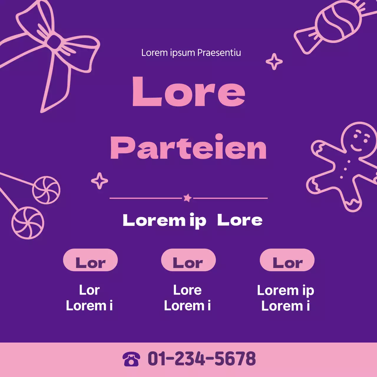 Lila Rosa Illustration Weihnachtsfeier Zimmer Promotion