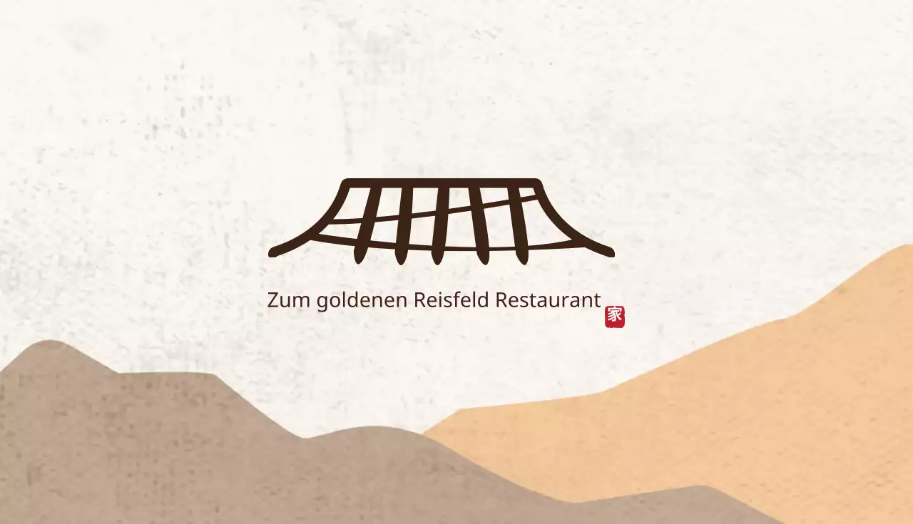 Orange braun Illustration Logo Restaurant Visitenkarte