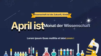 Ein hübscher Leitfaden für den Tag der Wissenschaft in Marineblau und Gelb
