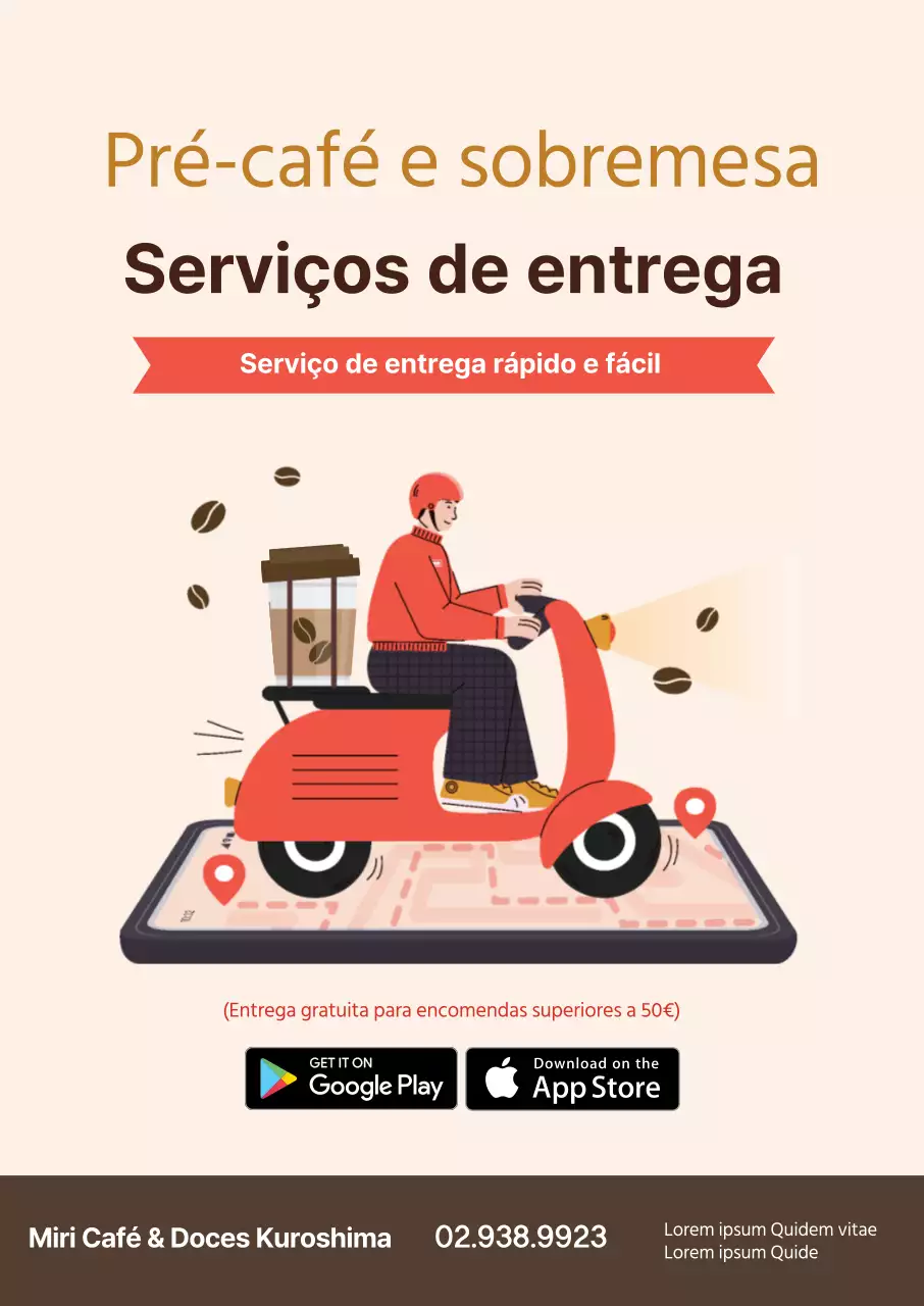 laranja ilustração restaurante café café entrega entrega promoção