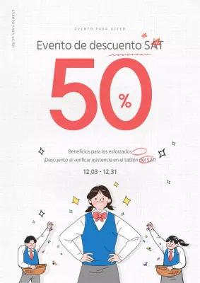 Texto blanco resaltado Ilustración Evento SAT