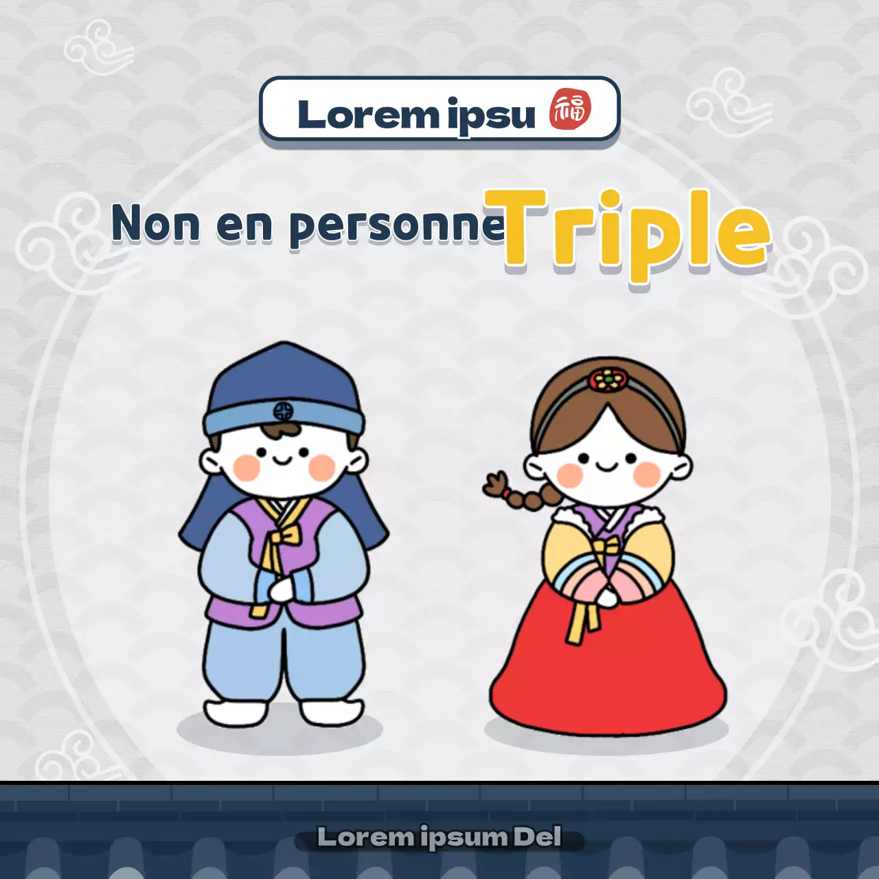 Joli thème traditionnel en bleu marine et jaune