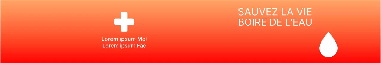 Étiquette d'eau en bouteille sur fond rouge dégradé