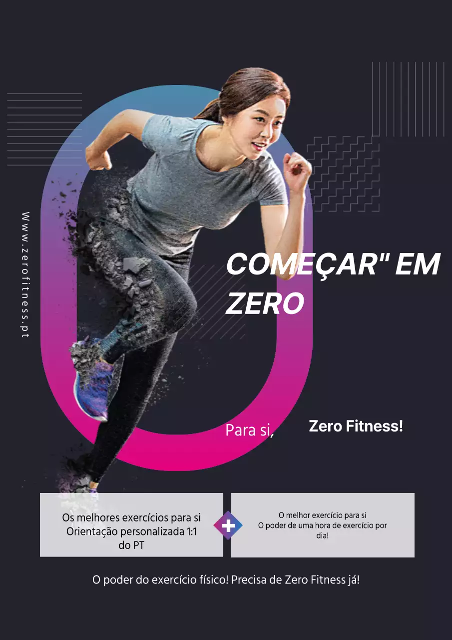 Promova o seu ginásio com uma fotografia escura de uma mulher a correr