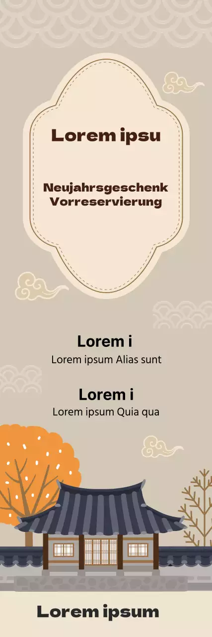 Beigefarbene Schrift Hervorgehobene Illustration Traditionelle Neujahrsreserve