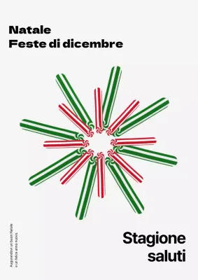 Immagine di ornamento rosso e verde Poster natalizio di festa