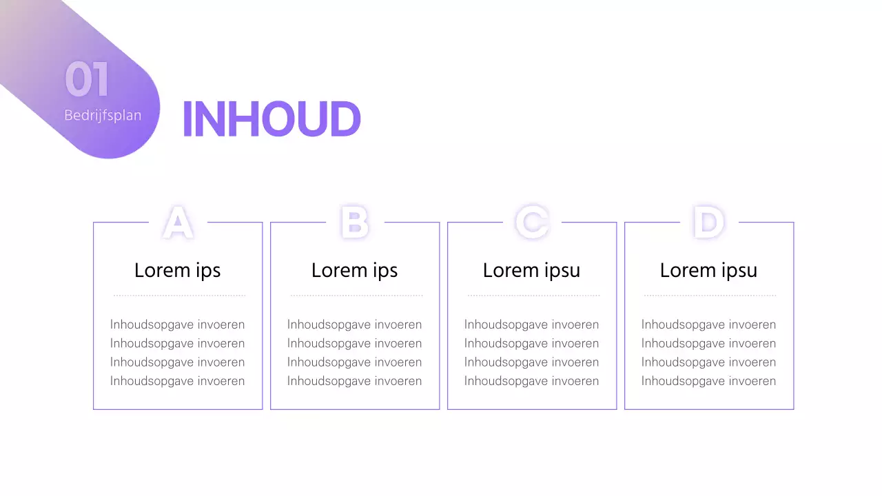 Paars Geel Eenvoudig Concept Ondernemingsplan
