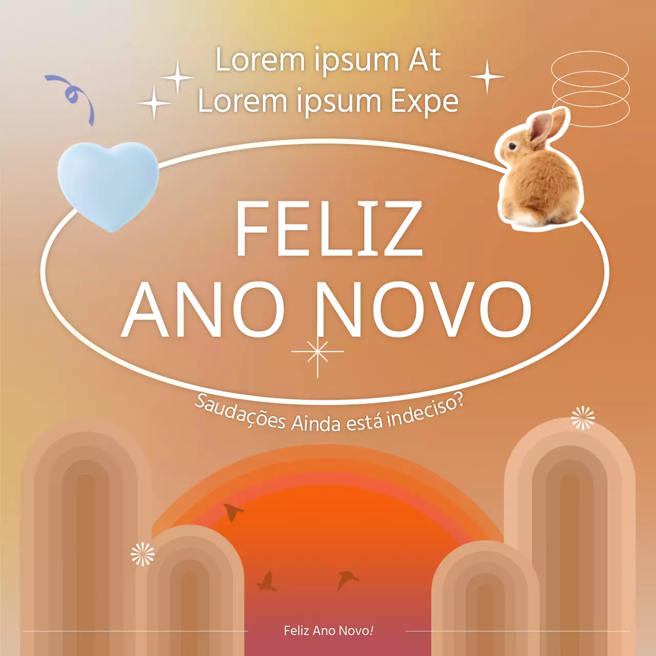 Saudações de Ano Novo da Bunny com um toque suave