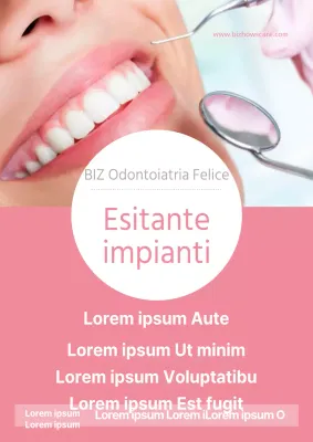 Semplice promozione dentale con una foto di check-up dentale in rosa