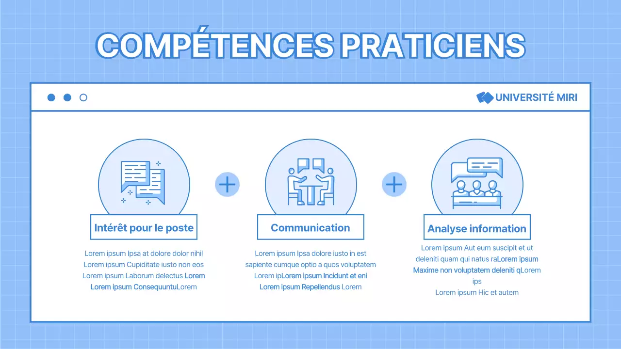 Présentation du mentorat professionnel en bleu clair