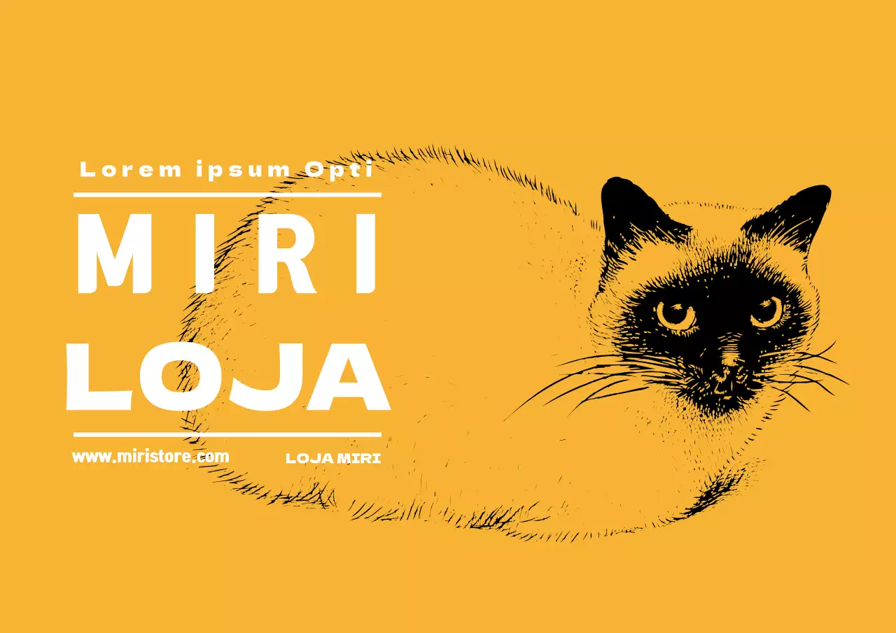 Rótulo amarelo ilustrado da loja de animais