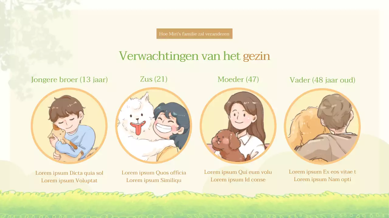 Introductie van het pastelgeïllustreerde co-oppas project