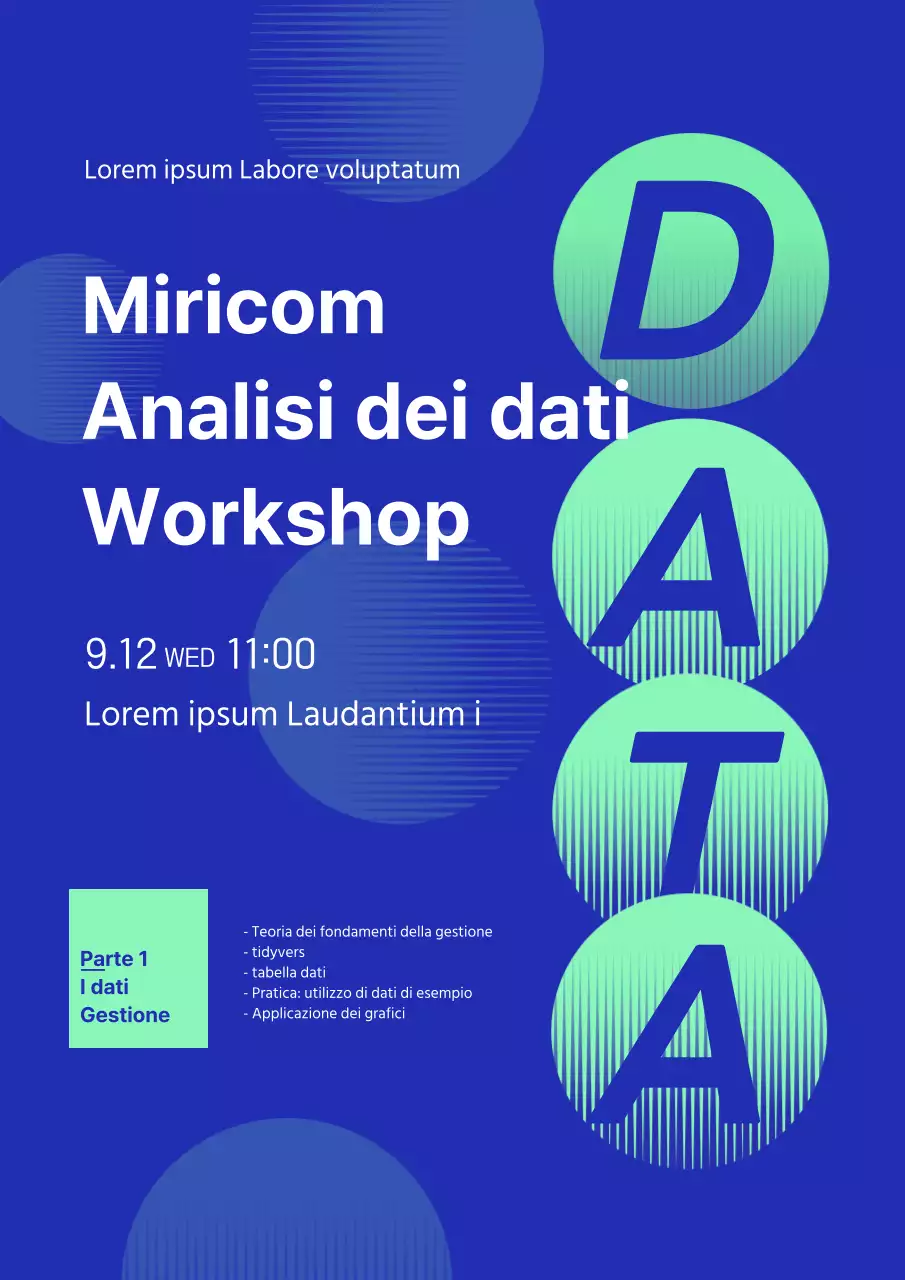 Promuovere un programma informatico interno con una semplice combinazione di colori blu e menta.