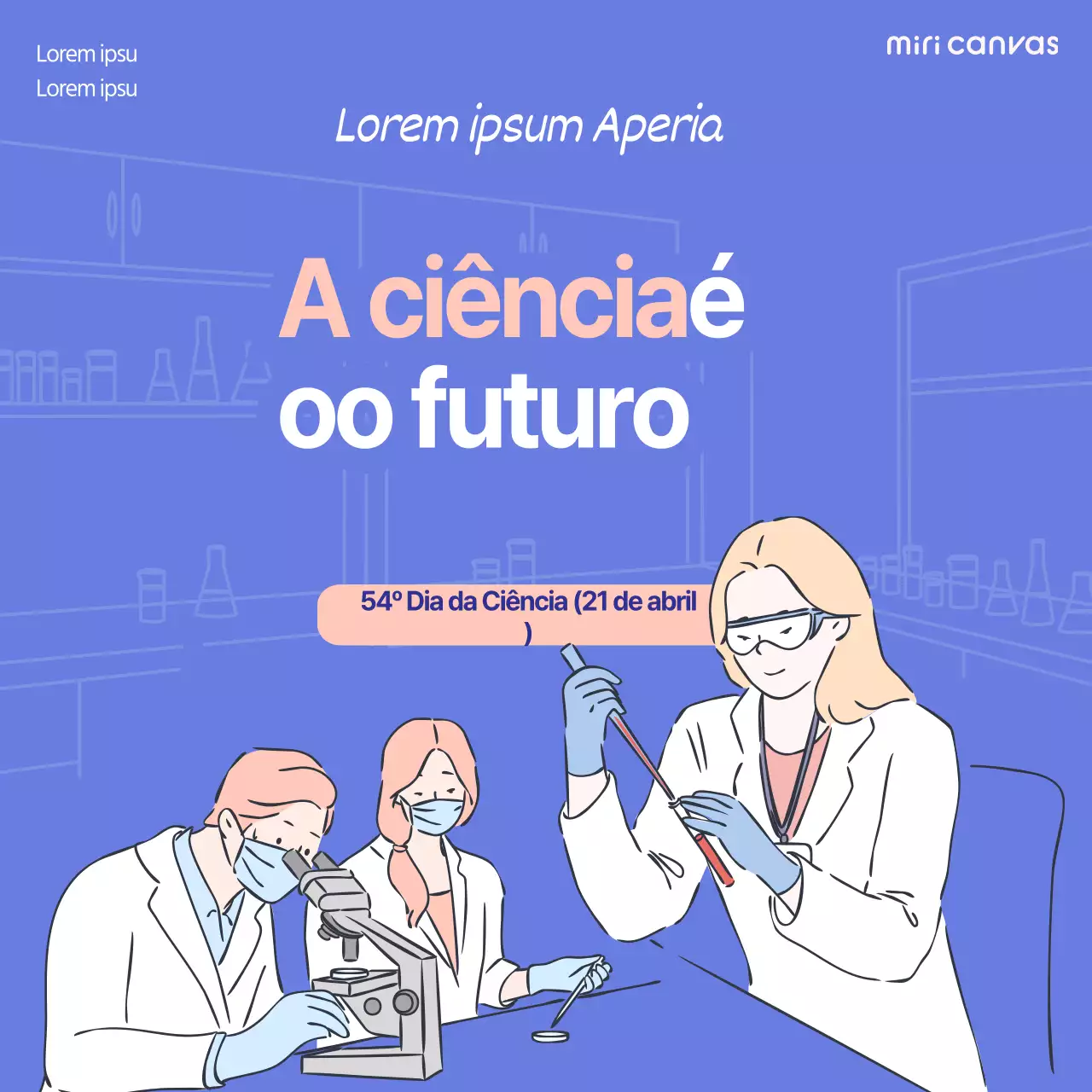 Imagem promocional para o Dia da Ciência com um tipo de letra simples