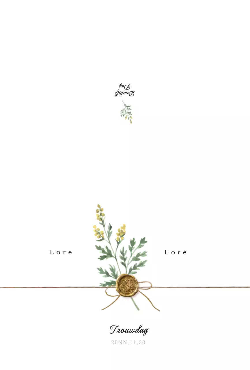 Huwelijksuitnodigingen met een emotioneel droog bloemenconcept