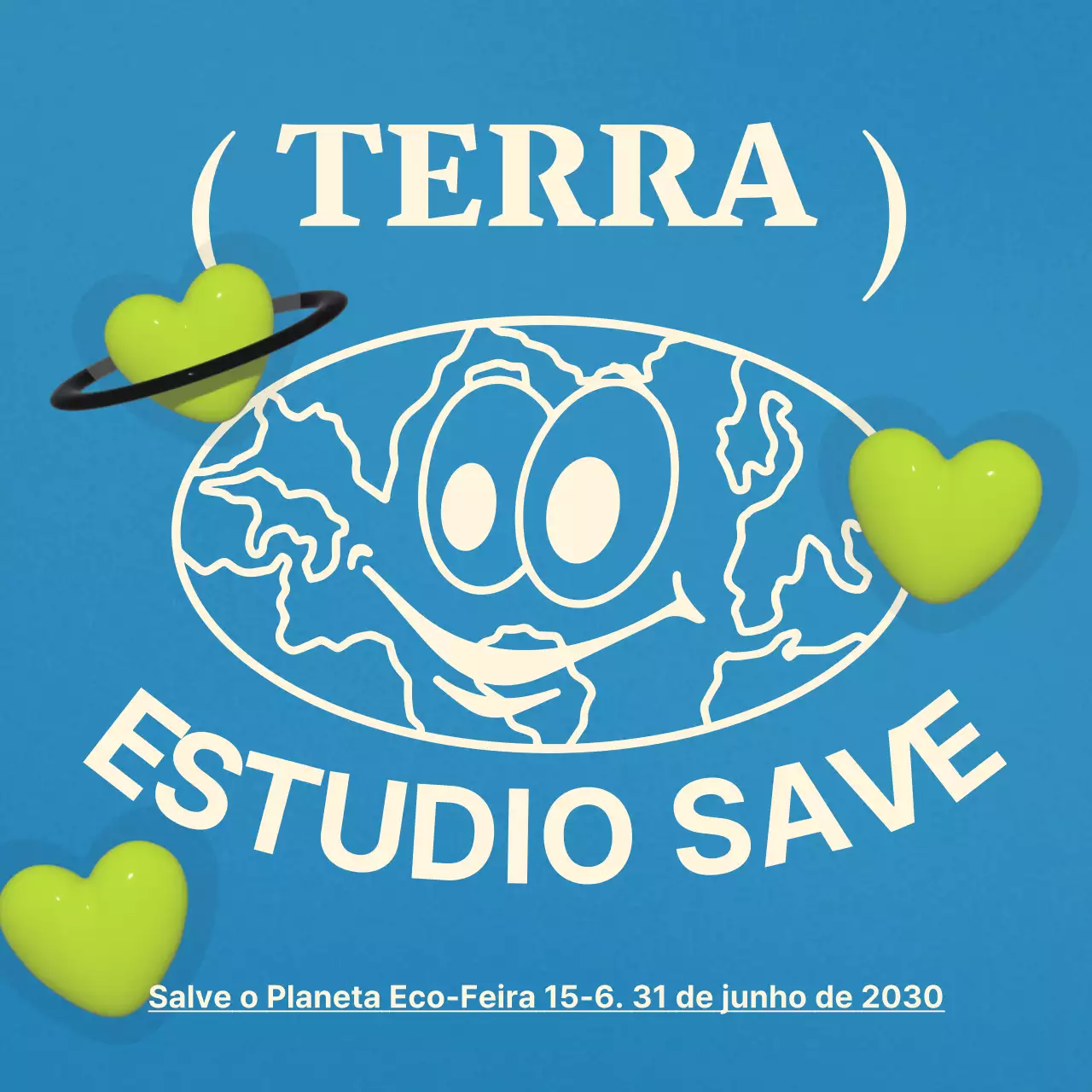 Uma mensagem ambiental azul clara e gira