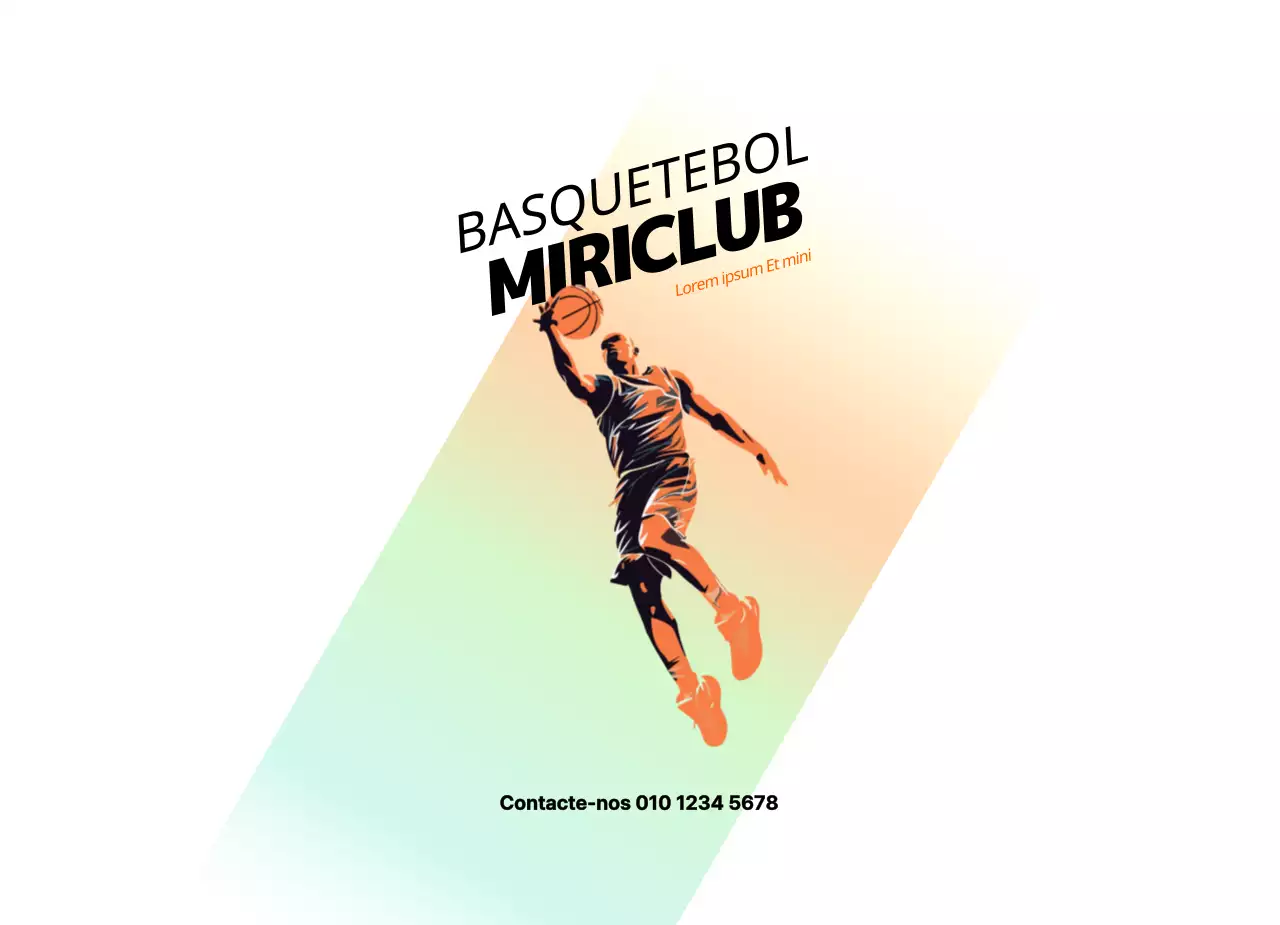 Conceito de clube desportivo de basquetebol com gradiente laranja