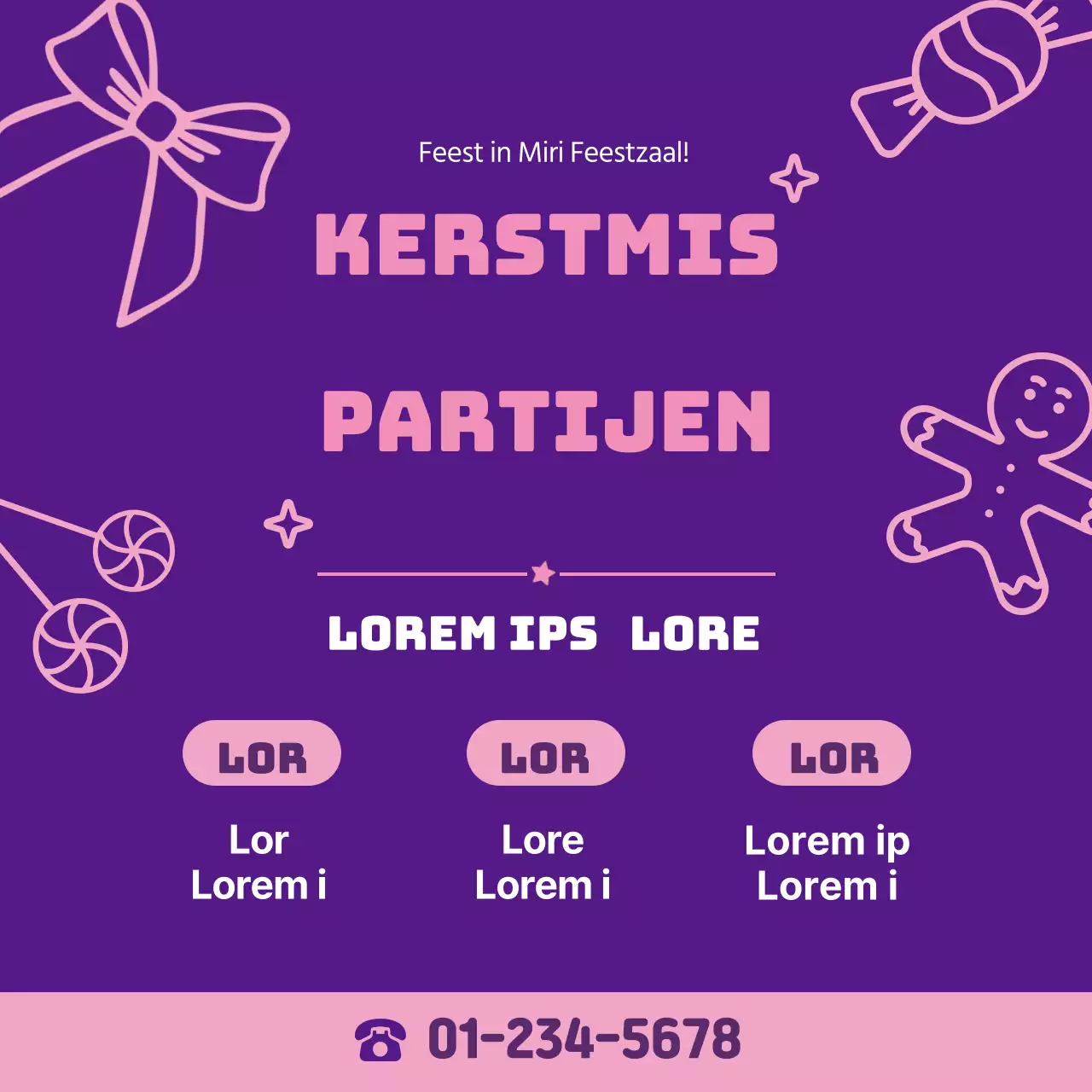 Paars Roze Illustratie Kerstfeest Kamerpromotie