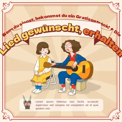 LP Cafe-Veranstaltungen im beigen Retro-Look