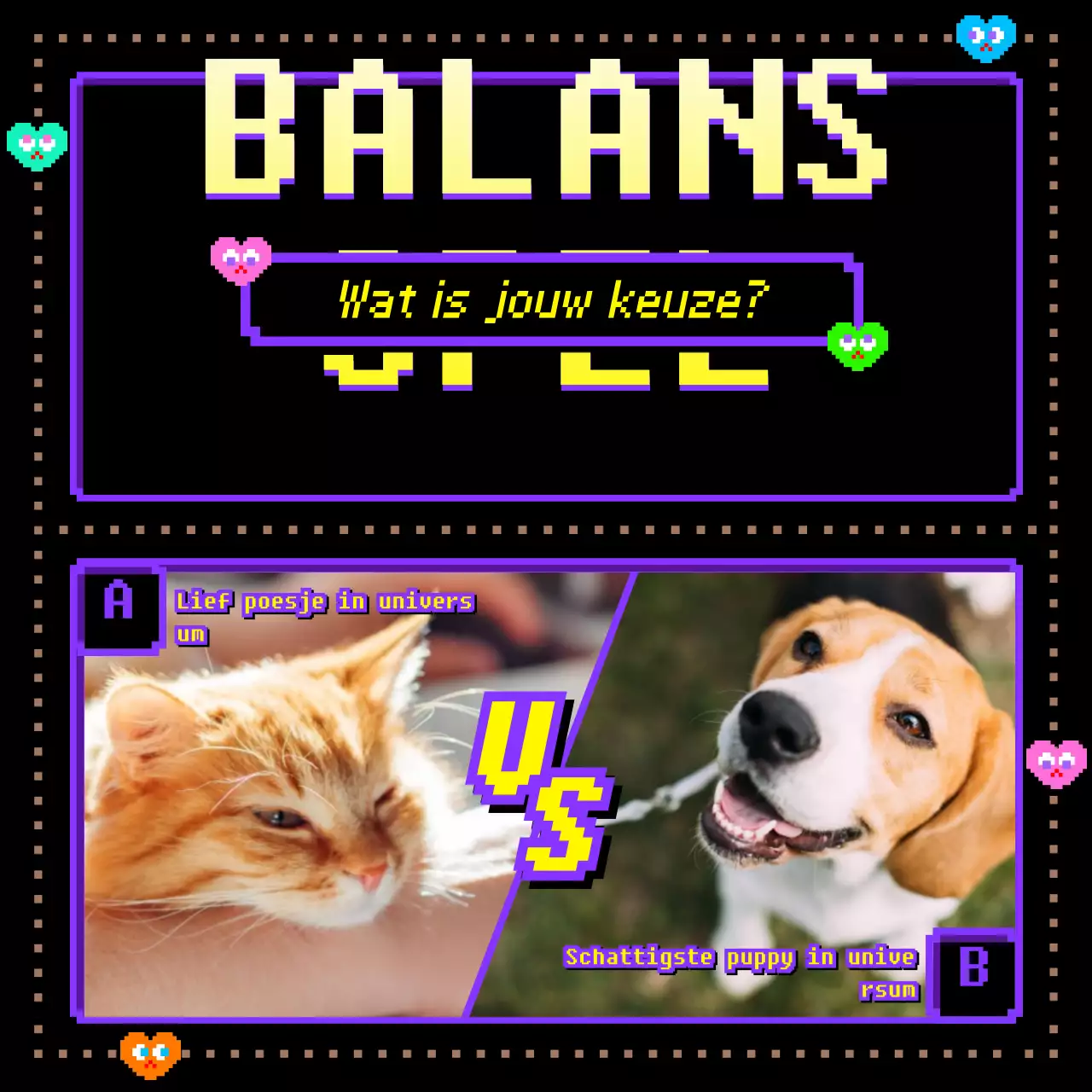 schattig klassiek spel in paarszwartgeelConcept OXQuiz