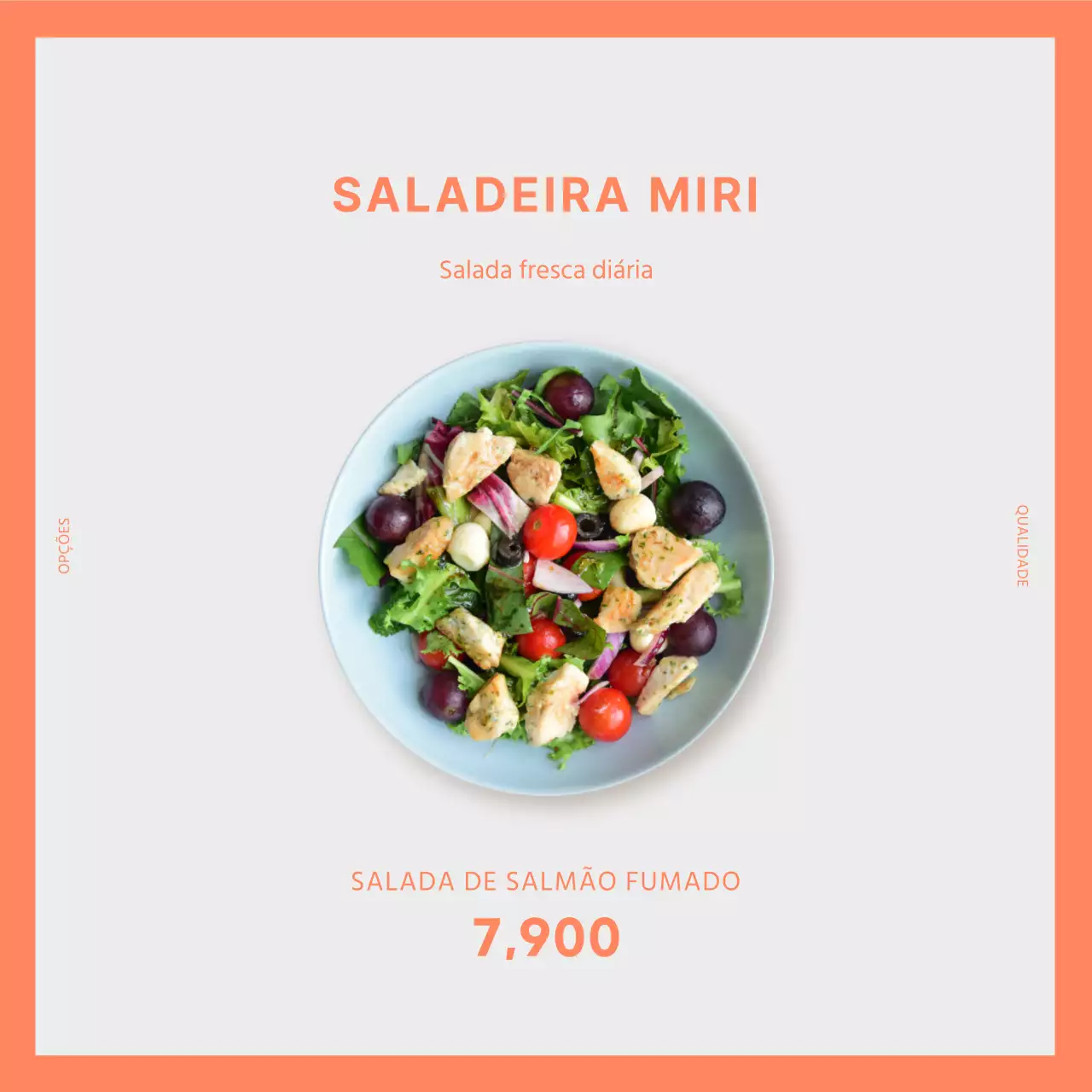 Quadrados de salada de laranja