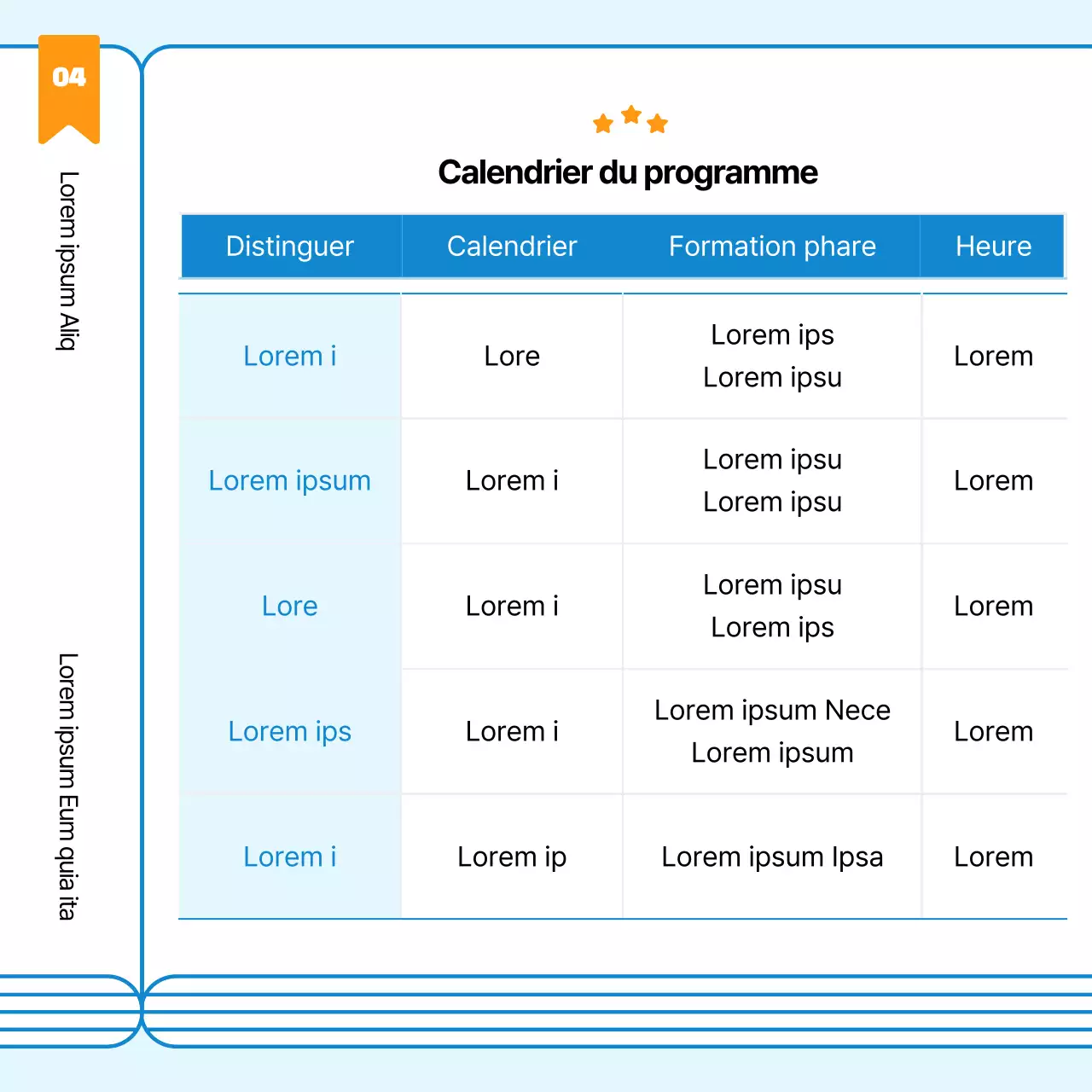Un simple argumentaire de recrutement bleu et orange pour les stagiaires entrepreneurs