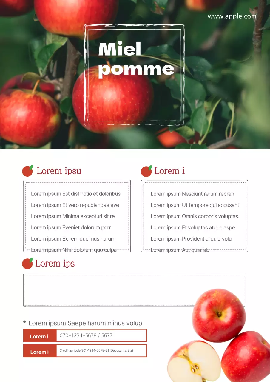 Promouvoir une pomme propre avec l'image d'une pomme rouge